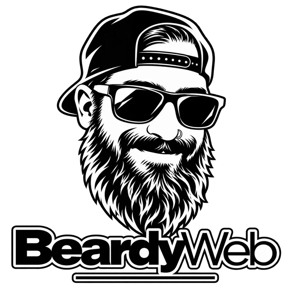 BeardyWeb logo in black and white: the bearded founder silhouette above the BeardyWeb wordmark