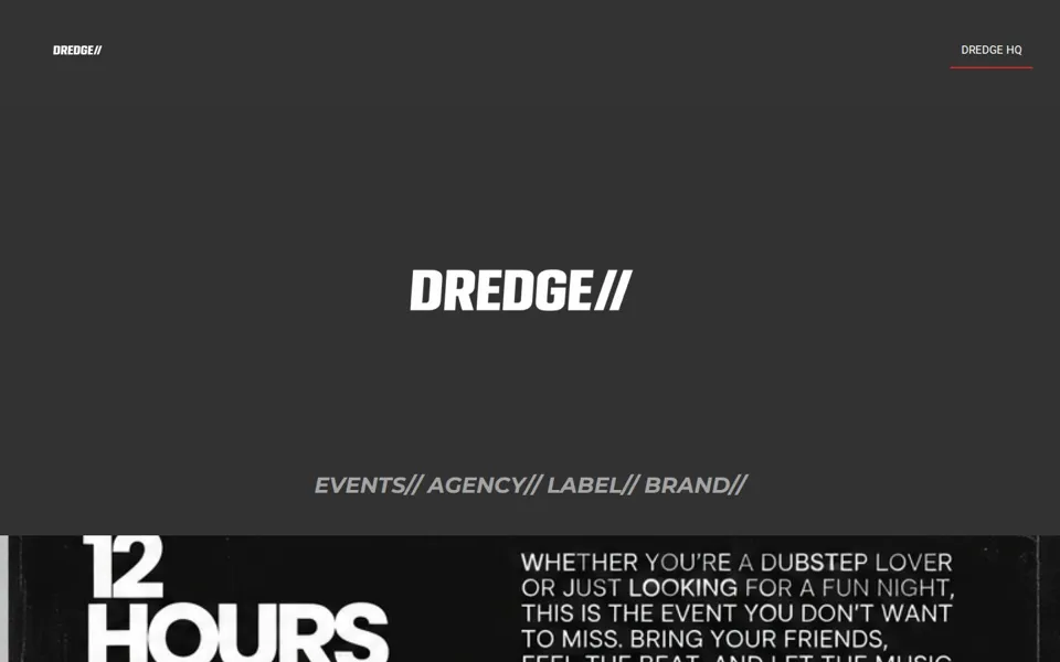 Dredge HQ website, designed by BeardyWeb